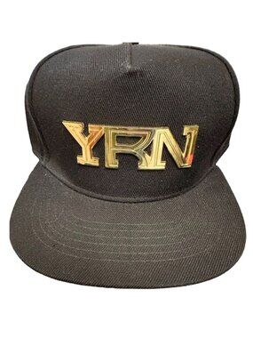 Yung Rich Nation YRN Migos Culture NWT Metal Gold Logo Adjustable Snapback Black